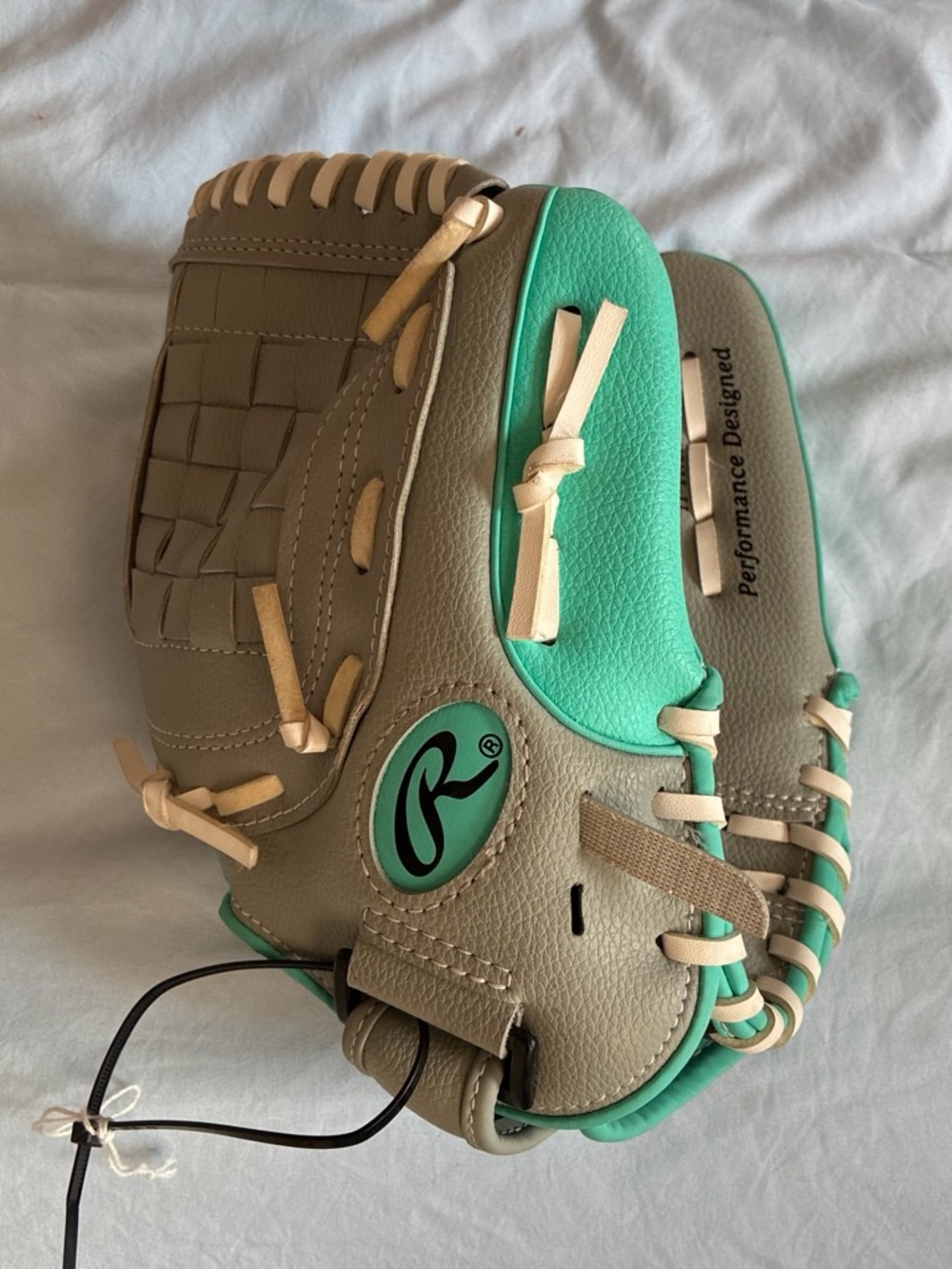 Rawlings Teal and Tan Left-Handed Youth Baseball Glove